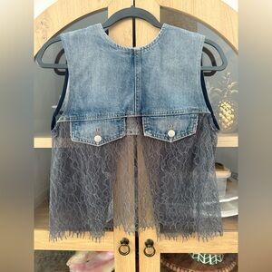 Denim + Lace Top NWT